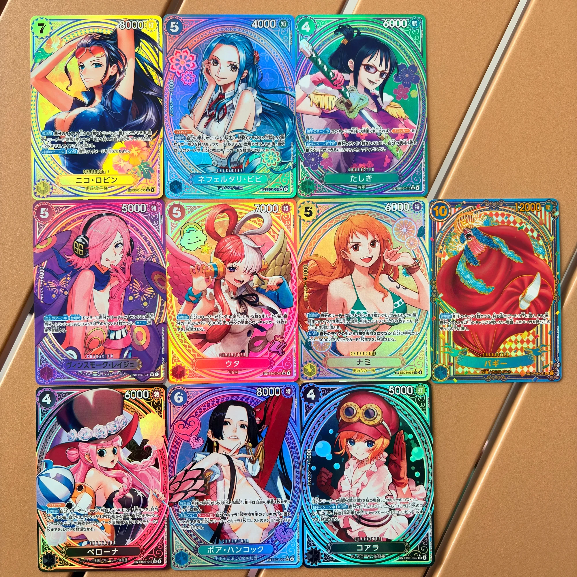 

10 моделей One Piece OPCG EB03-003 Uta Perona DIY Складные коллекционные карты SR SP Nami Vinsmoke Reiju, подарочная игровая коллекция карт
