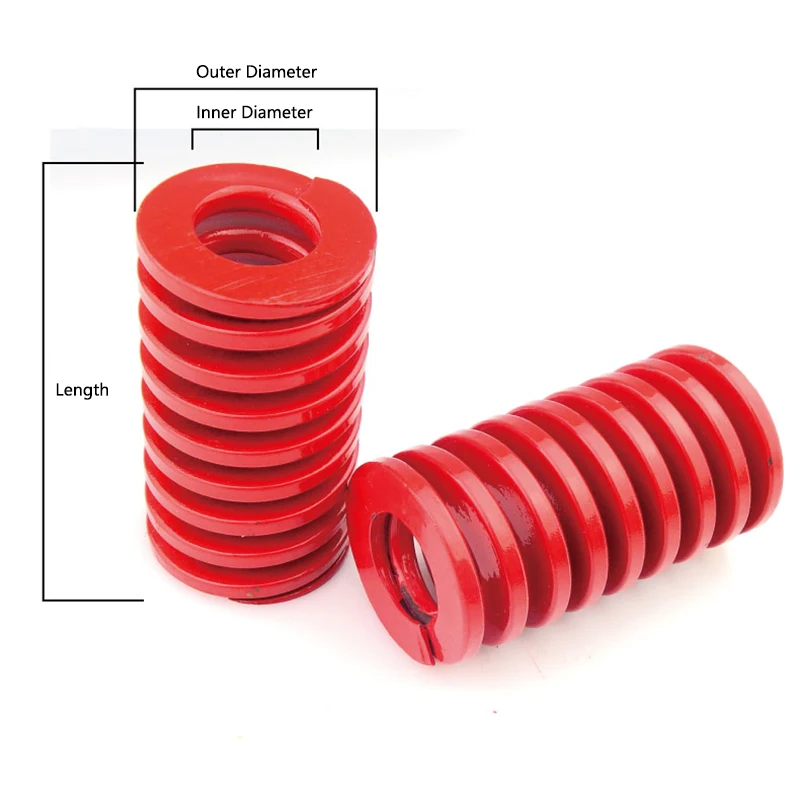 Compression Spring Medium Load Die Mold Springs Red Outer Diameter 8 10 12 14 16 18 20 22mm Length 20 25 30 35 40 45 - 175mm