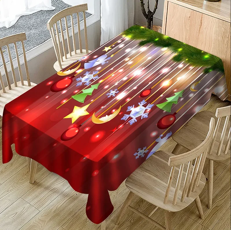 Nordic New Year Gift Christmas Series Waterproof Net Red Ins Tablecloth Rectangular  Coffee Table  Tapete