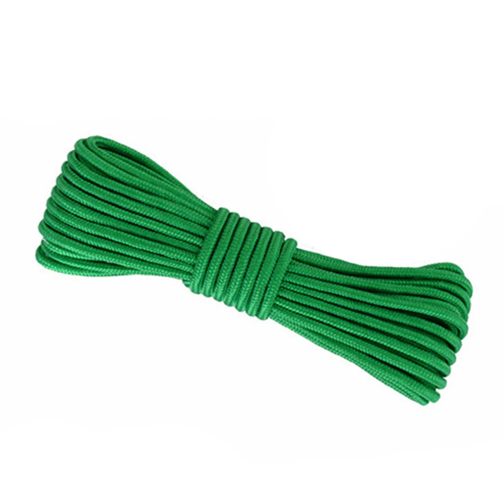 

30M Solid Braided Nylon Rope and Weather Resistant Rope for Camping Indoor and Outdoor Sports 6mm(Green)