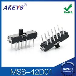 Mss-42d01 (4P2T) Mini double row 12 pin vertical plug straight toggle toy switch