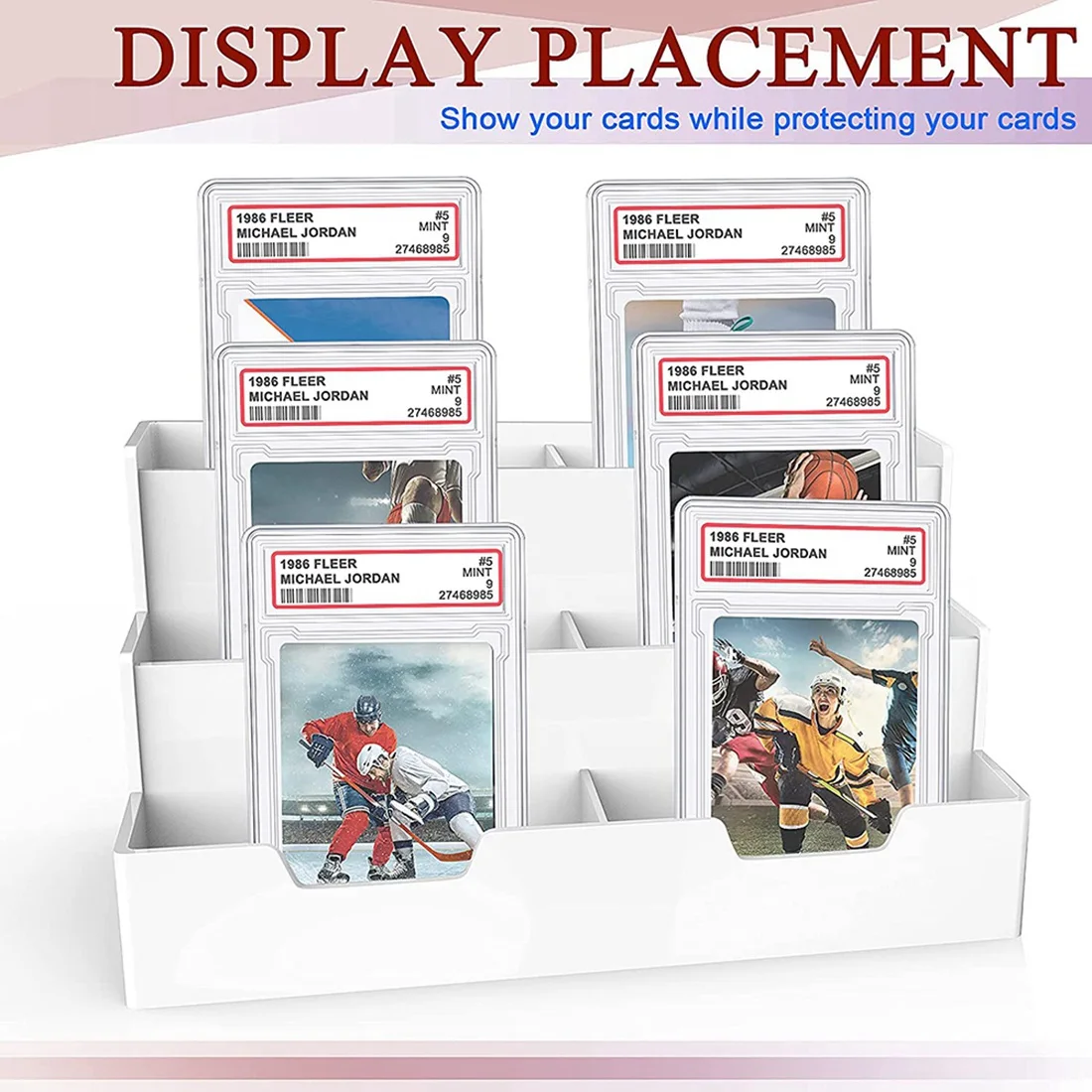 Trading Cards Protector Case Acrylic Clear Baseball Card Holders With Label Position Hard Card Sleeves
