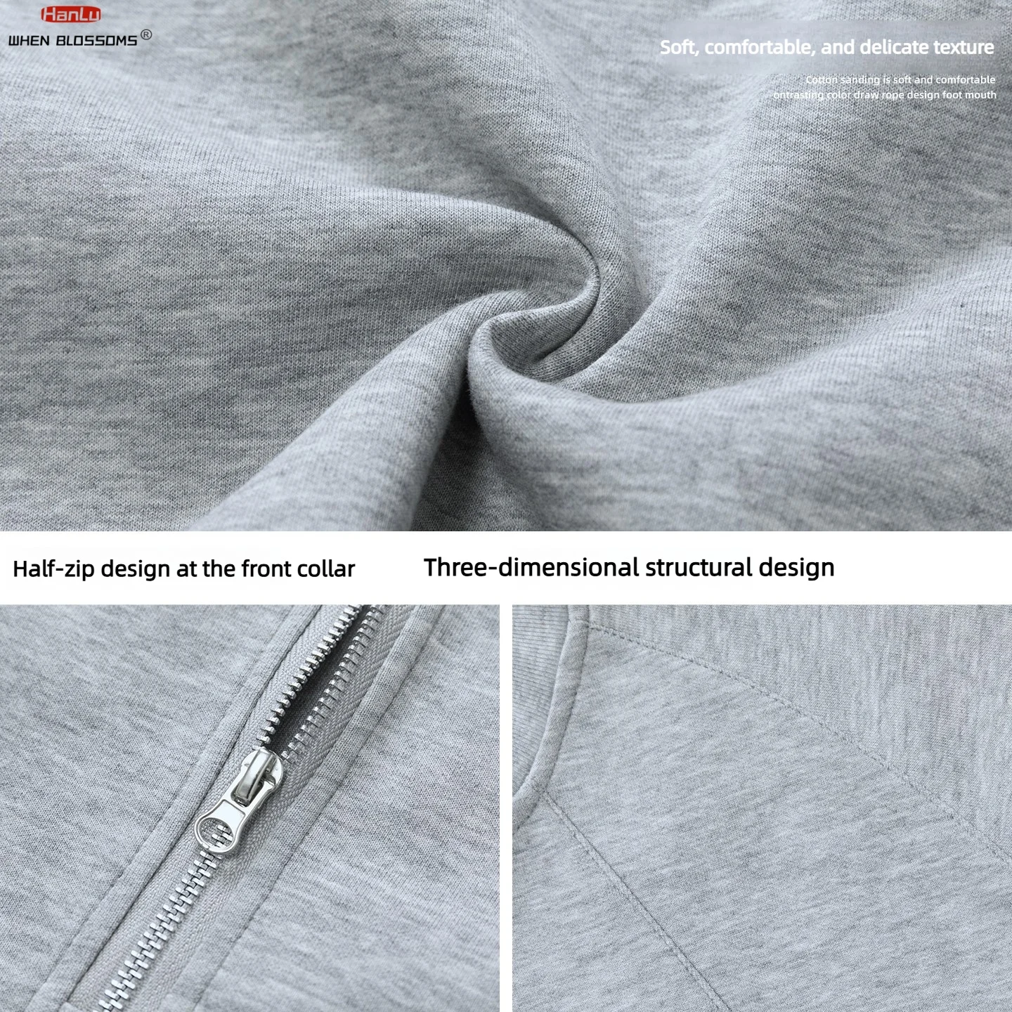 Men's 2026 Half-Zip T-Shirt Deconstructed Structural Design Textured Layered Streetwear High Street Loose Fit Summer Top