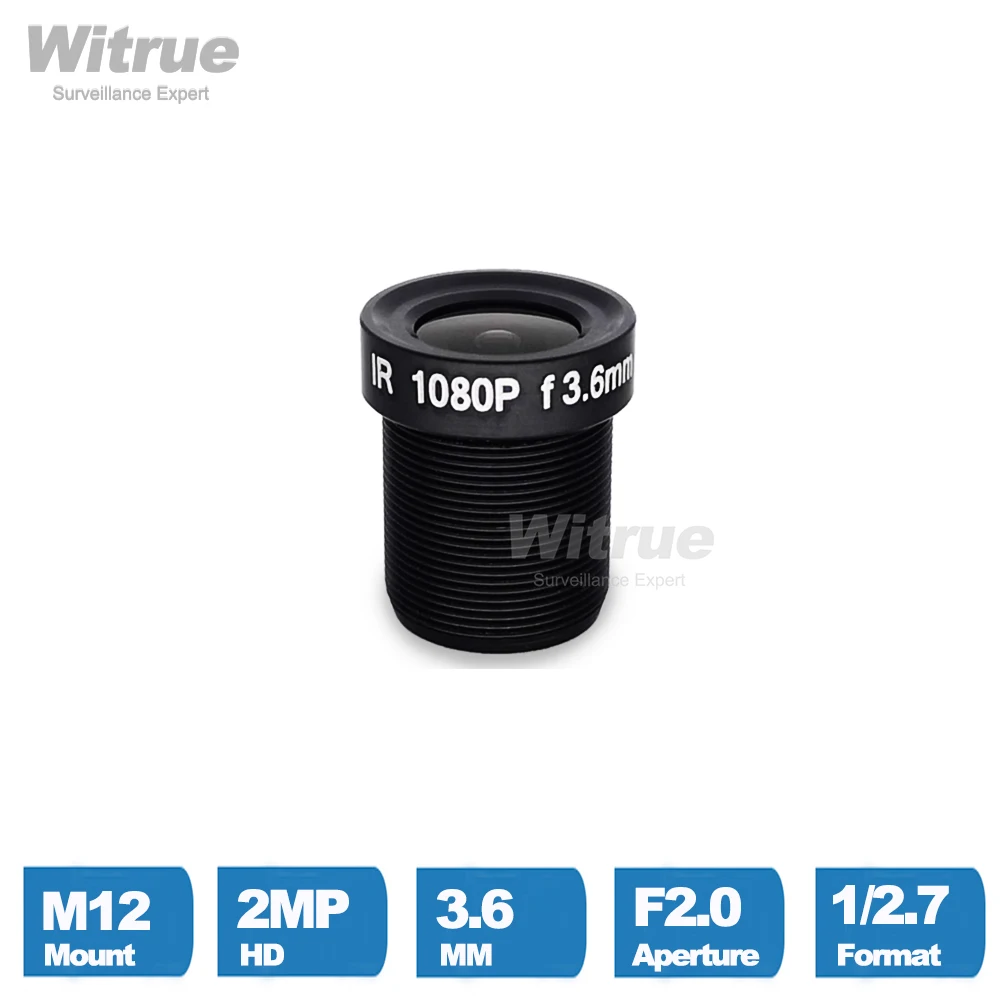 Witrue M12 HD 1080P Lens 3.6MM 2MP F2.0 1/2.7