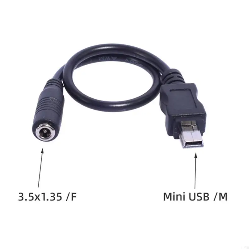 H37b DC3.5x1.35mm إلى Mini USB Power Slug Cable Cabled وموثوقة 20 سم/7.87 بوصة طويلة