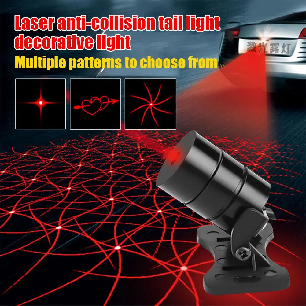 2 In 1 moto Laser Light Pattern spia freno Anti nebbia collisione parcheggio Laser Car Light Styling Auto Tail Car D5R2