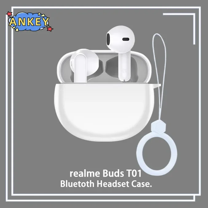 Case for Realme Buds T01 Protective Earphone Cover Ring Anti-fall Soft Silicone Wireless Bluetooth Earbuds Carrying