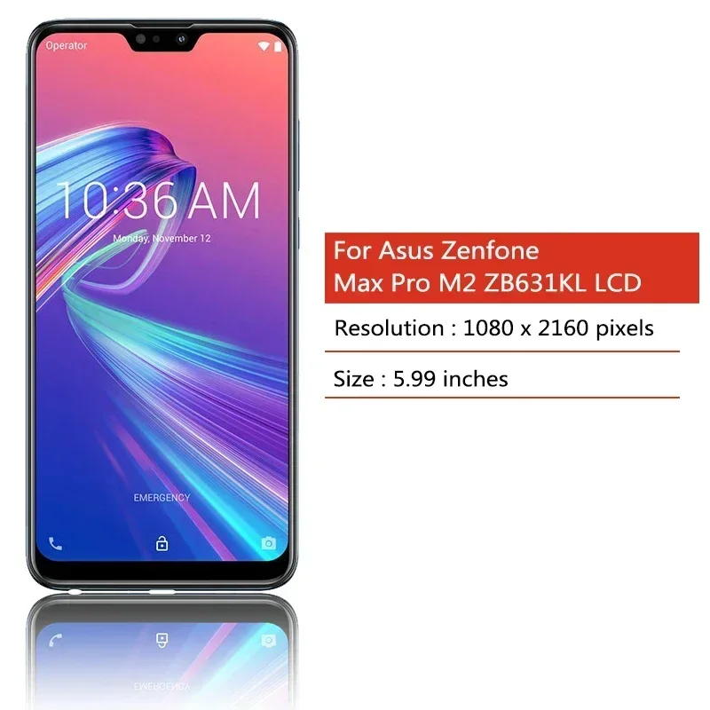Ekran 6,26 cala dla Asus Zenfone Max Pro (M2) ZB631KL LCD X01BDA Wyświetlacz Ekran dotykowy Digitizer Zespół dla Asus ZB631KL LCD — zdjęcie produktu 2