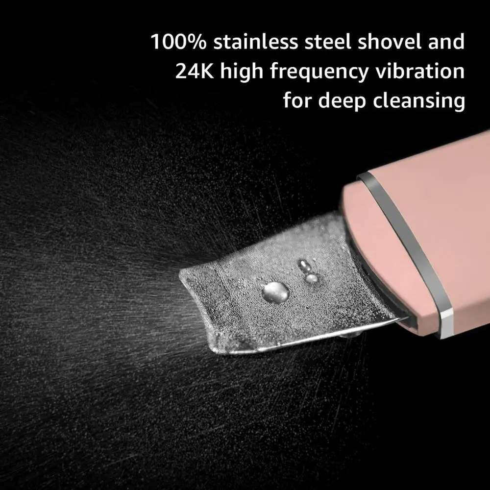 超音波スキンスクラバー フェイシャルクリーナー イオンニキビ 黒ずみ除去ピーリングシャベルクリーナー フェイシャルマッサージャー フェイスリフトマシン