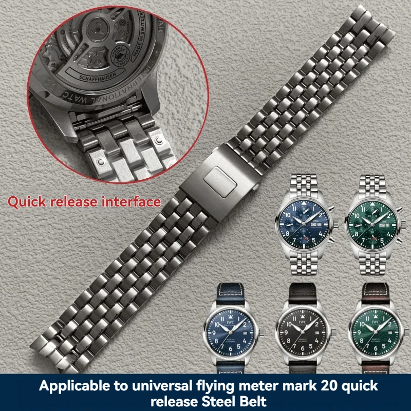 Premium/Quality/Solid/Steel/Bracelet/for/IWC/Mark/XX,/20mm/21mm/Quick/Release/Stainless/Strap/for/Pilot's/Watch