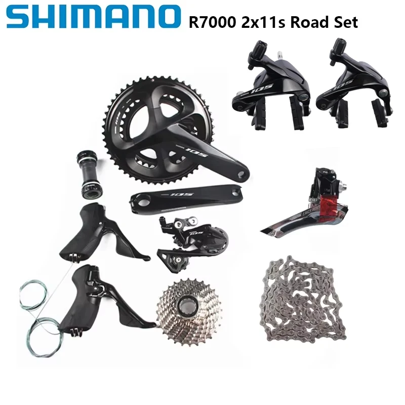 Shimano 105 R7000 2x11Speed Group 170MM 172.5MM 175MM 50-34T Crankset HG601 Chain FD R7000 RD SS/GS 28T Road Bike Rim Groupset