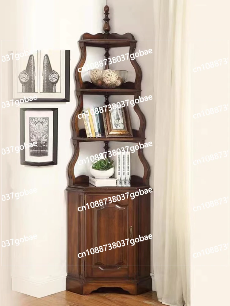 ZK Restaurant Corner Shelf European-Style Solid Wood Triangle Cabinet Wall Cabinet Living Room Corner Decorative Cabinet