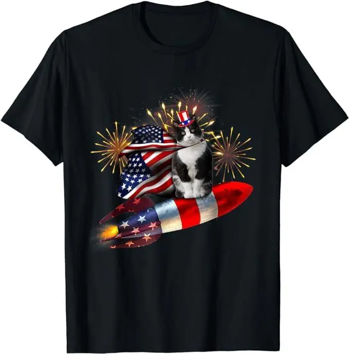 

Новая ограниченная модель футболки Cat 4 июля Rocket With works USA Patt