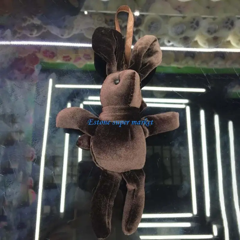 090B Rabbit Plush Doll Couple Presents Ornament Luck Doll Animal Design Backpack Decorative Doll Embellishment