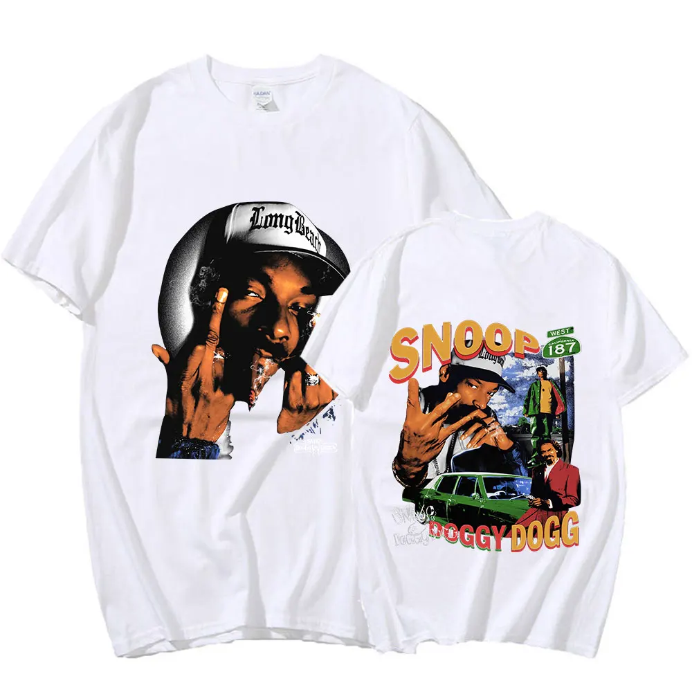 Rapper Snoop Dogg Vintage Graphic Tee Shirt Men's 90s Fashion Hip Hop T-shirt Men 100% Cotton Oversized T-shirts Y2k Streetwear