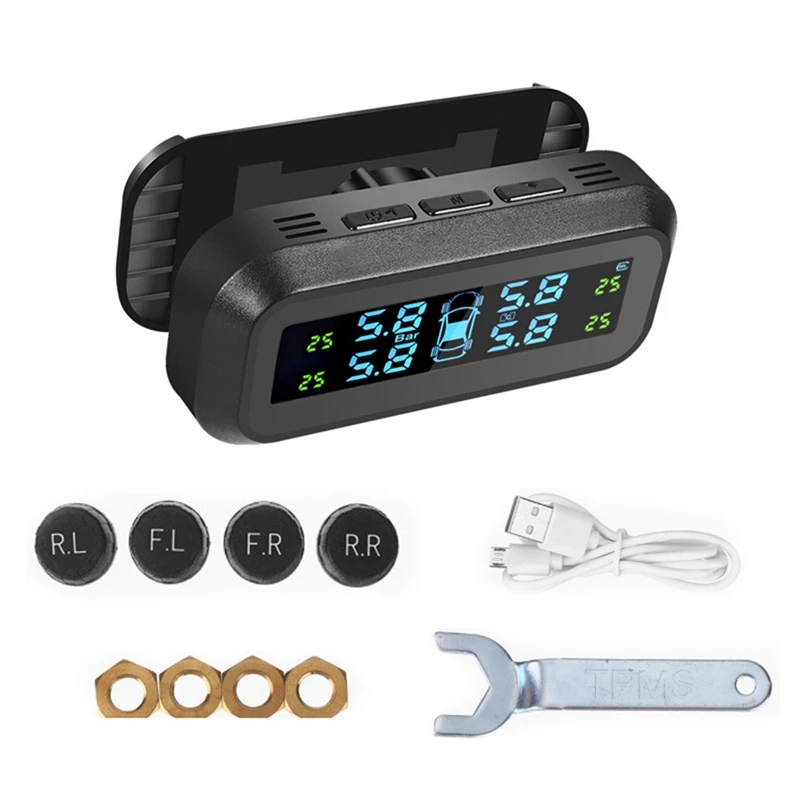 RV/Trailer Tire Pressure Monitoring System, RV TPMS With 4 External Sensors