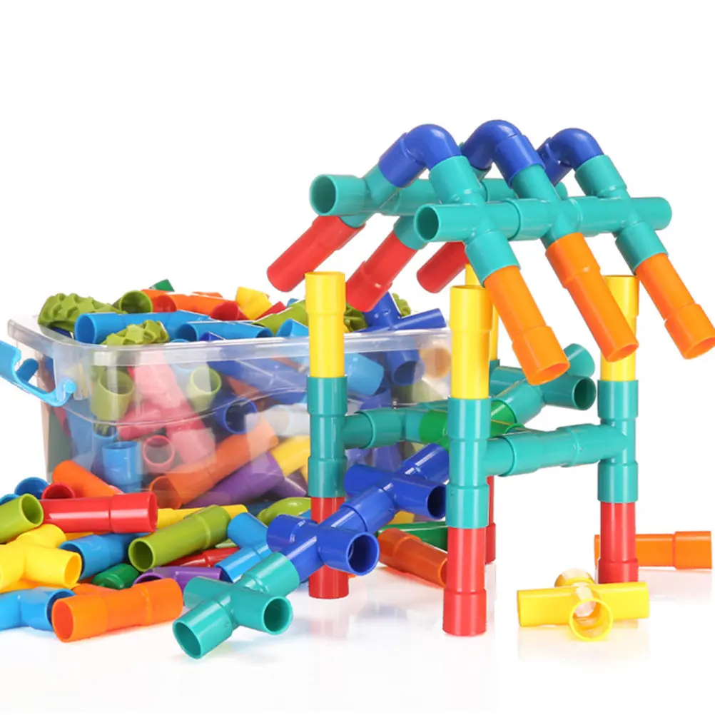 

1Set Pipeline Cube Educational Assembly Creative Puzzle Multicolor Blocks Large Storage Box Pipeline