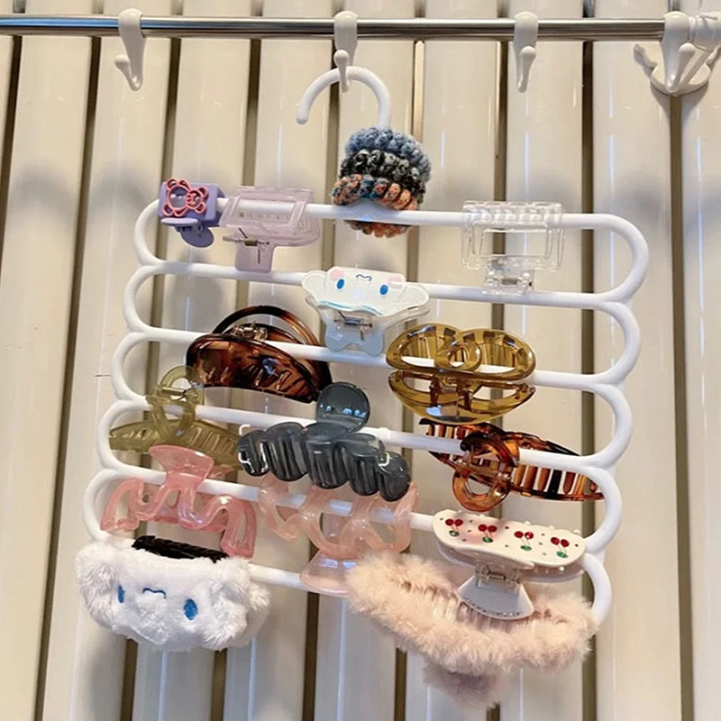 女性用ヘアクロー収納ラック,大容量オーガナイザー,厚手のヘッドバンドホルダー,壁掛け,ヘアピンハンガースペース,5層