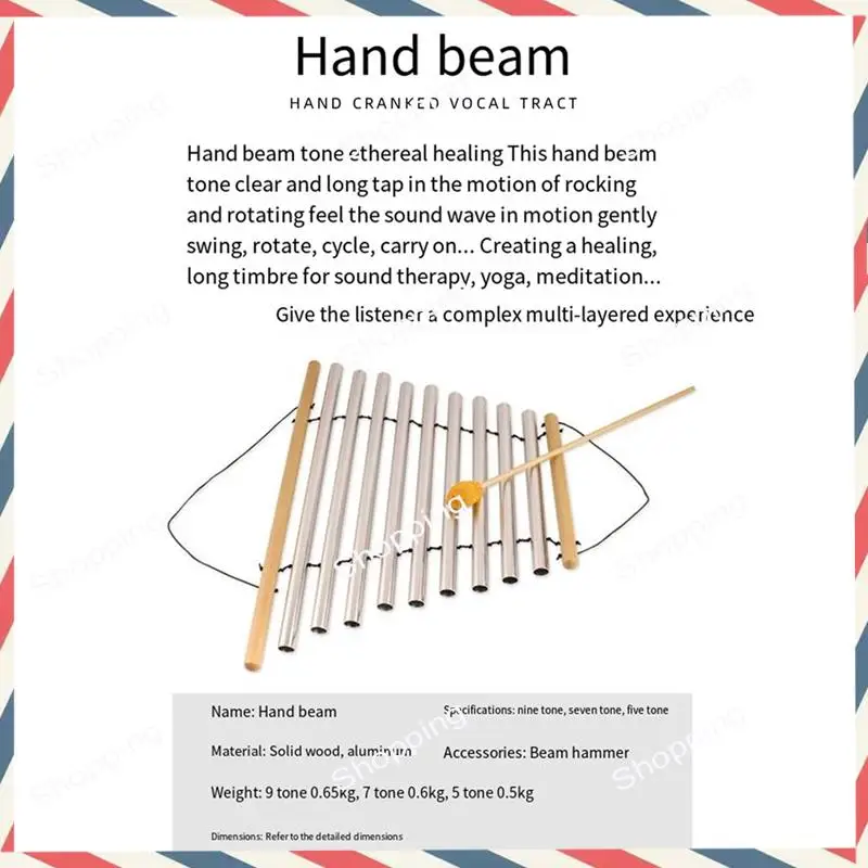 A44M في الهواء الطلق الرياح الدقات العلاج الصوتي أدوات قرع العلاج المهنية يده الرياح الدقات