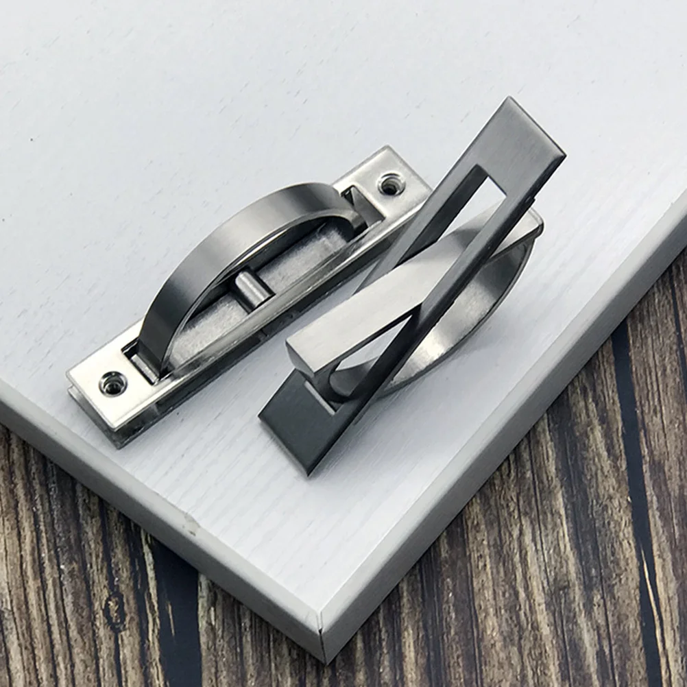 

2pcs Drawer Cabinet Pulls Hidden Grip Invisible Cabinet Handles For Modern Cupboard Door Wardrobe Tatami Invisible Handle Silver