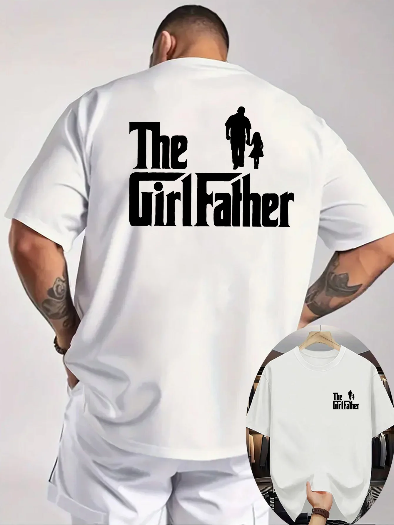 The Girl Father Funny Slogan Print on Premium 100% Cotton Mens T Shirt Perfect for Summer Dad Casual Outfits