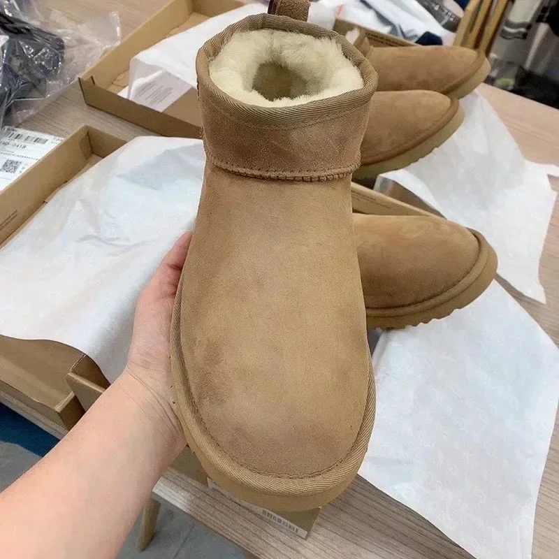 Designer Classic Ultra Mini Boots Snow Boot Platform Short Women Men Fur Sheepskin Tasman Tazz Chestnut Sand Mustard Seed Shoes