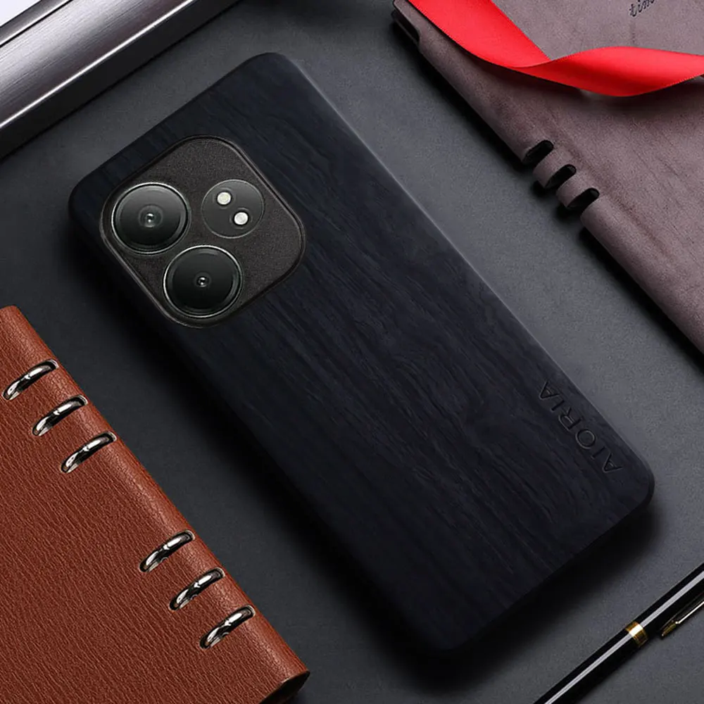 Case for Realme GT Neo 6 SE Neo 5 3T 2 2T Pro 5G funda bamboo wood pattern Leather cover for realme gt neo6 se neo5 3t 2t case