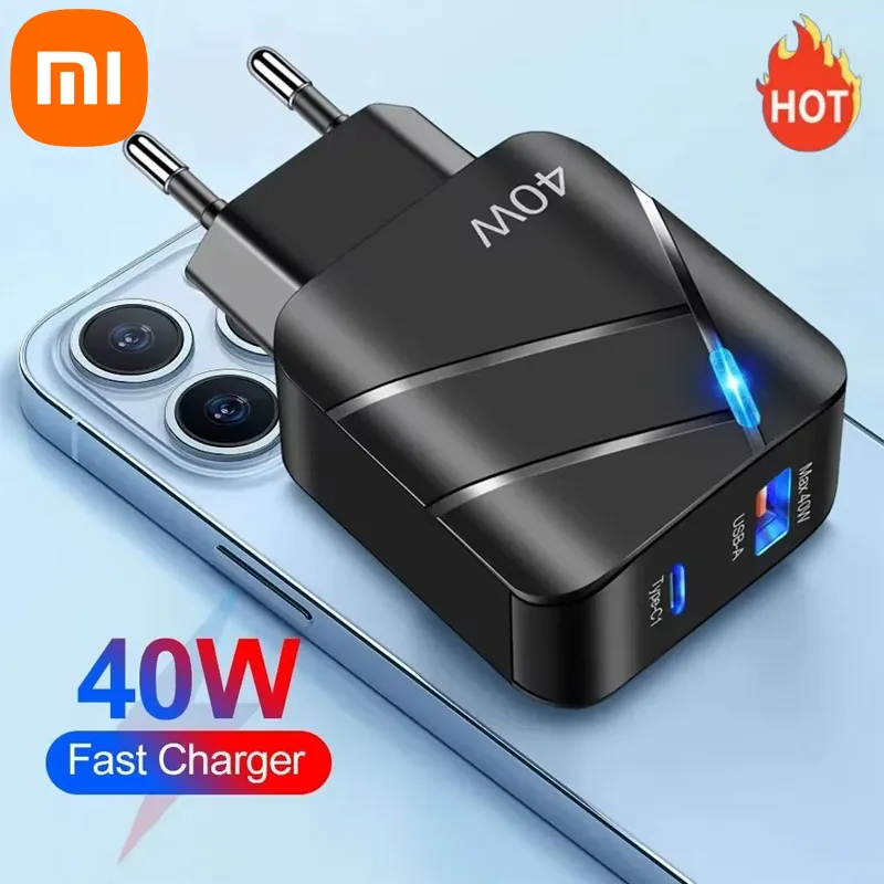 Xiaomi 40W PD USB C Charger Smart RC Quick Charge QC 3.0 Wall Charger Adapter For iPhone 14 13 Samsung Xiaomi USB Charger