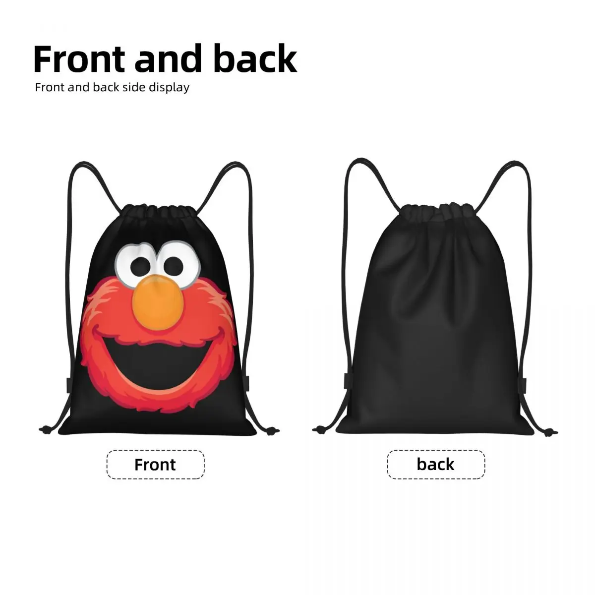 Custom Anime Drawstring Bag for Shopping Yoga Backpacks Men Women Elmo Sports Gym Sackpack