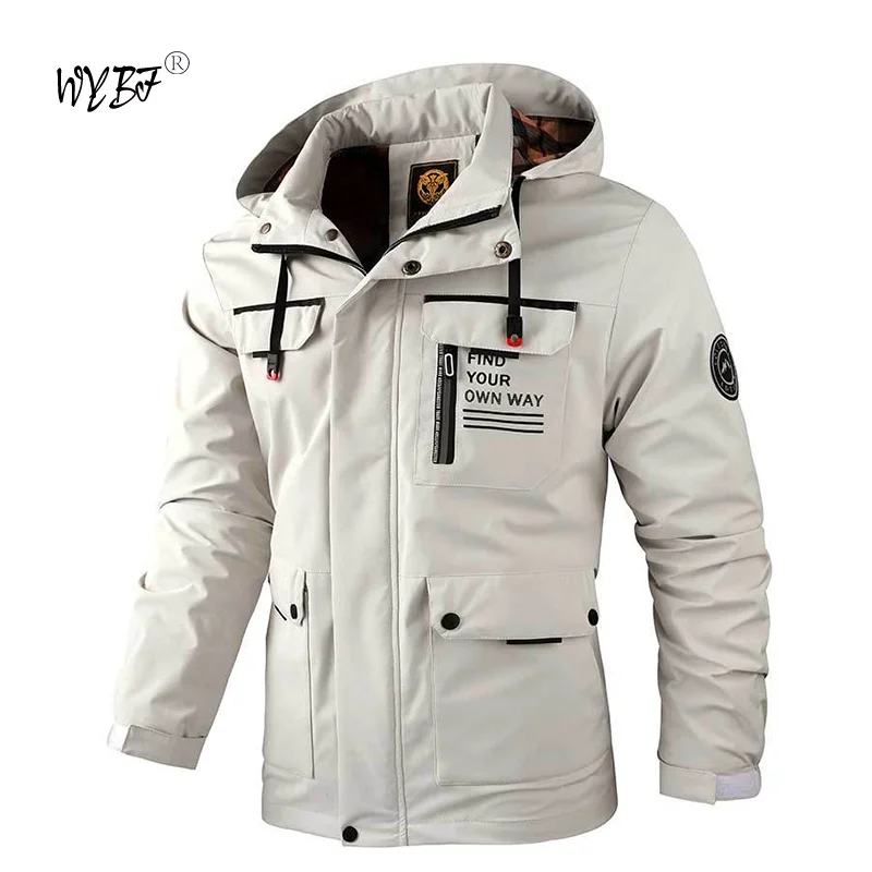 Casual Men's Fashion Windbreaker Jackets Hooded Jacket Man Waterproof mountains Soft Shell Climb Outdoor Camp Out Fishing Coat