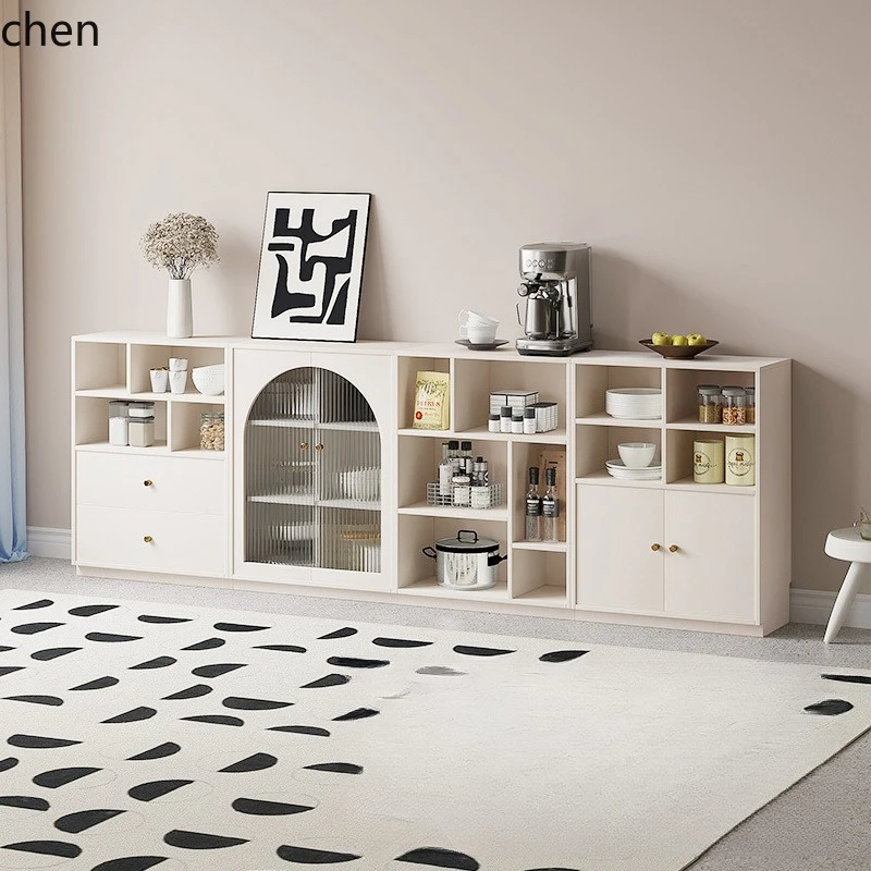 Cream Wind Combination Meal Side Locker Kitchen Storage Tea Coffee Side Cabinet
