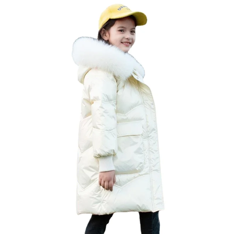 Winter Jacket for Girls Coat Teen Kids Parka Snowsuit Fashion Bright Waterproof Outerwear Children\'s Clothing 6 8 10 12 14 Years