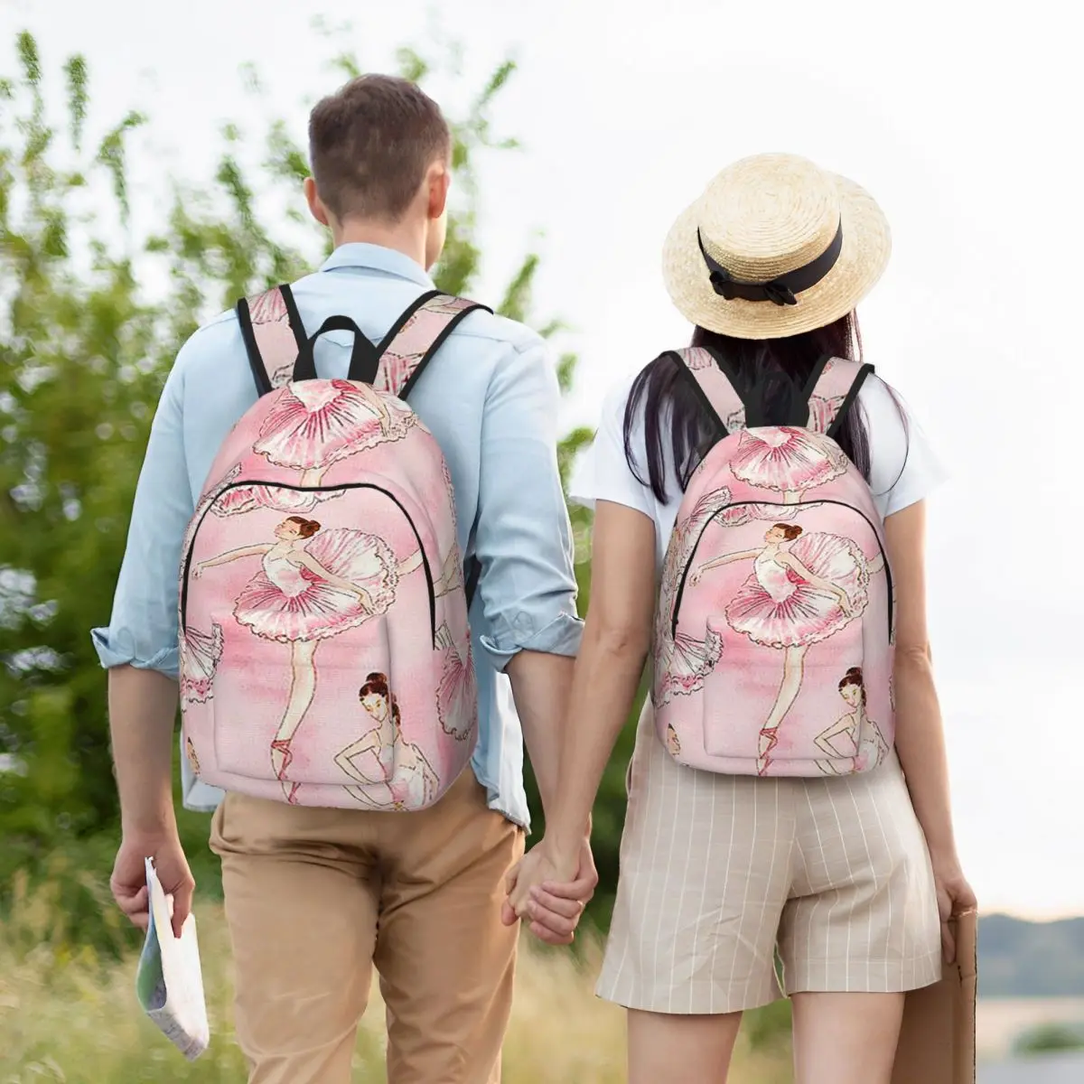 Ballet Dance Makes Me Free Ballerina Dancer Student Backpack School Bag Hiking Travel Daypack Boys Girls Bookbag Shoulder Bags