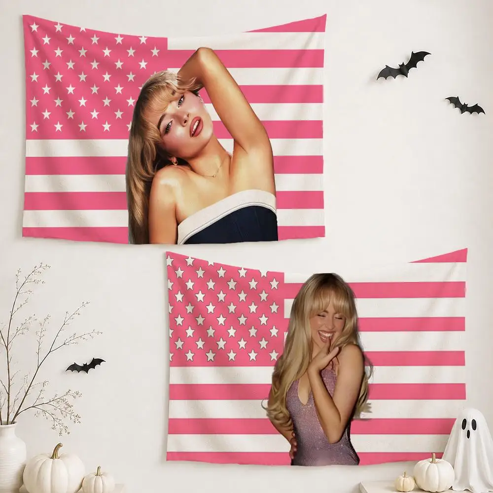 Singer S-Sabrina Carpenter Tapestry Wall Hanging Tapestry Aesthetic Room Decor Banners for Bedroom Living Room Outdoor Party