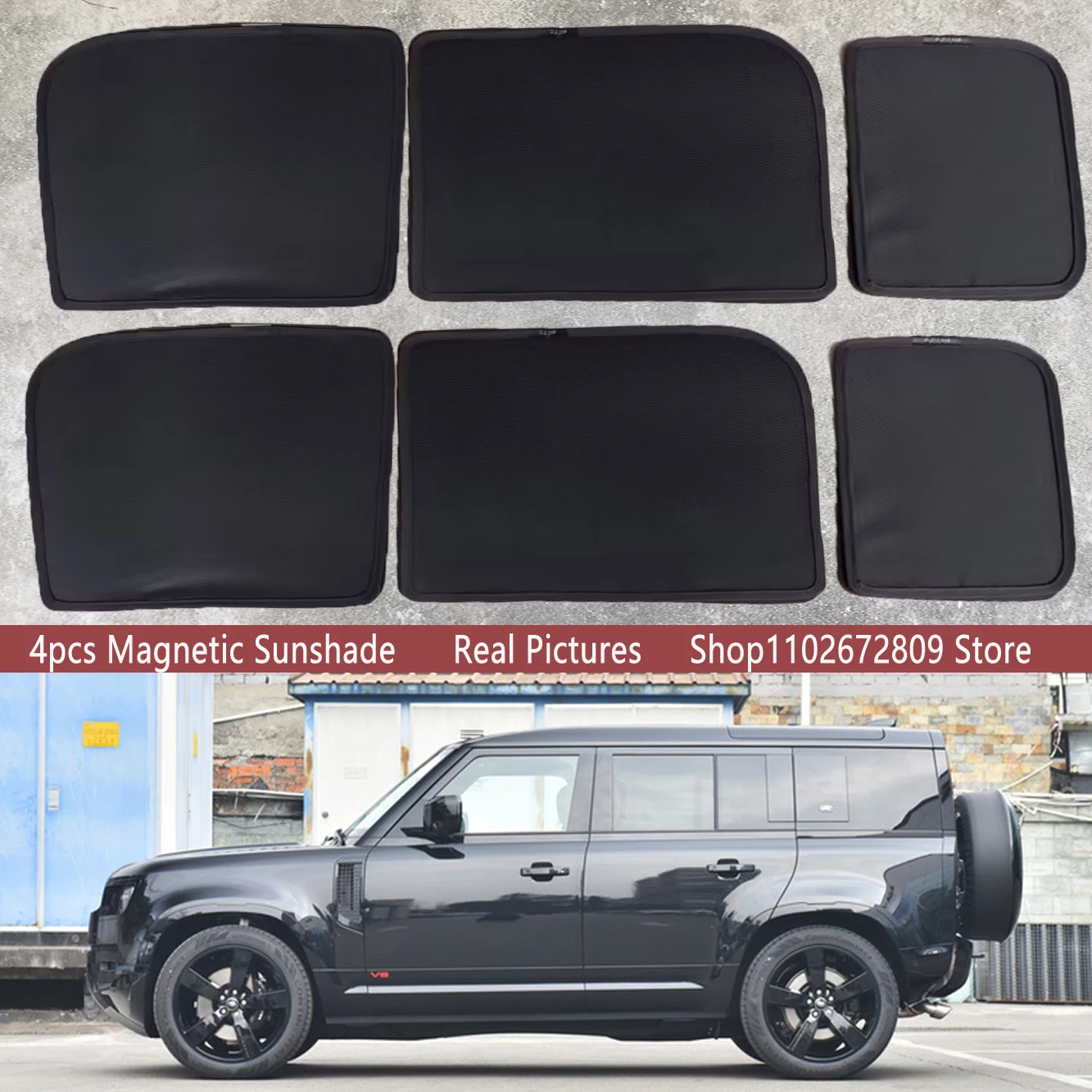 

Magnetic Car Sunshade Shield Front Windshield Frame Curtain Sun Shades For Land Rover Defender 90 110 130 2020- 2024 Accessories