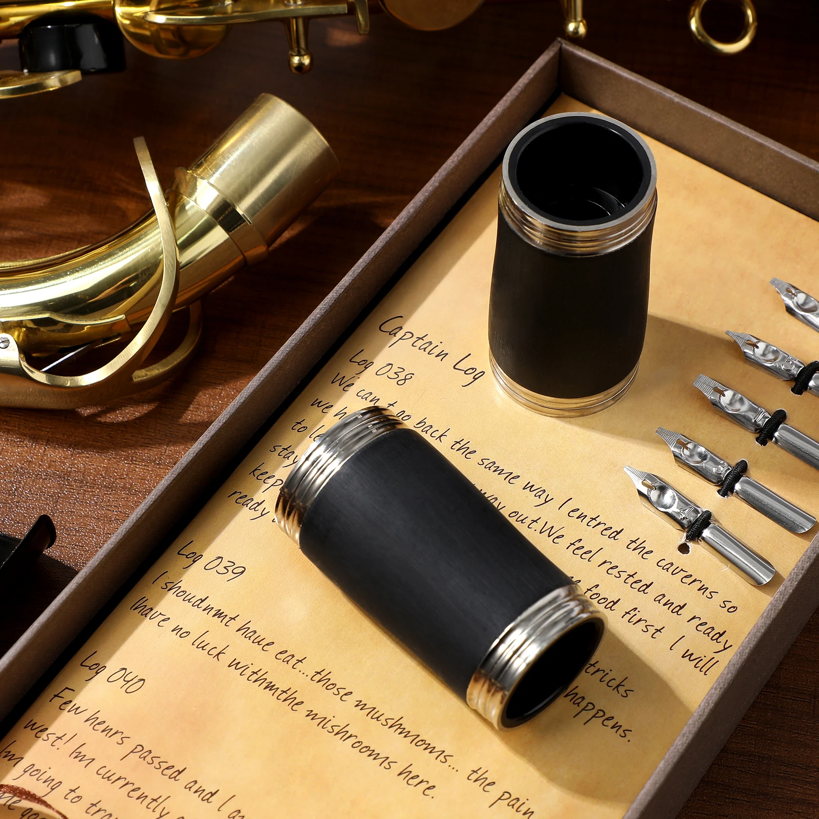 

2pcs B Flat Clarinet Pitch Pipes Metal Wind Instrument Parts Smooth Durable Replacement Accessories For Students Bright Color