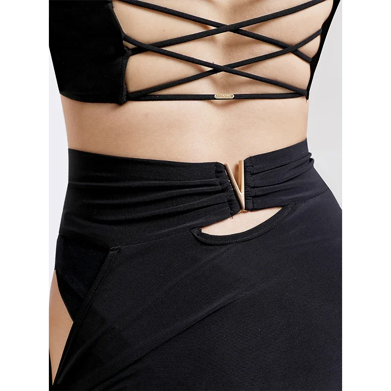 Summer New Latin Dance Costumes Strapless Tops Irregular Latin Skirts Women Latin Dance Practice Wear Samba Rumba Dress DNV14839