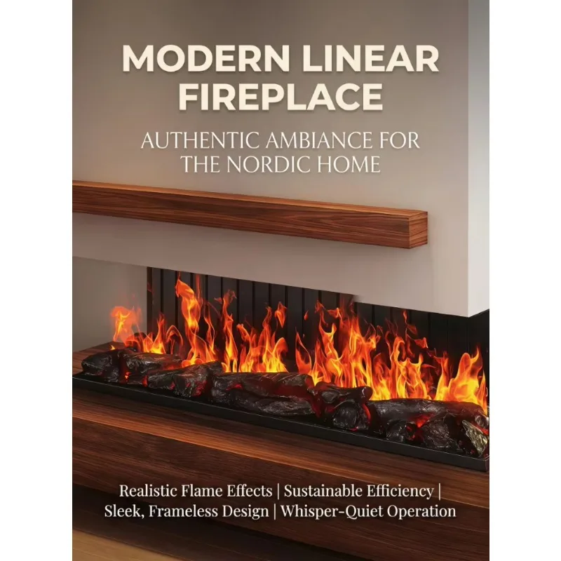 Electronic 3D Atomization Fireplace Simulation Flame LED Built-in Household Indoor Living Room Decoration  L007