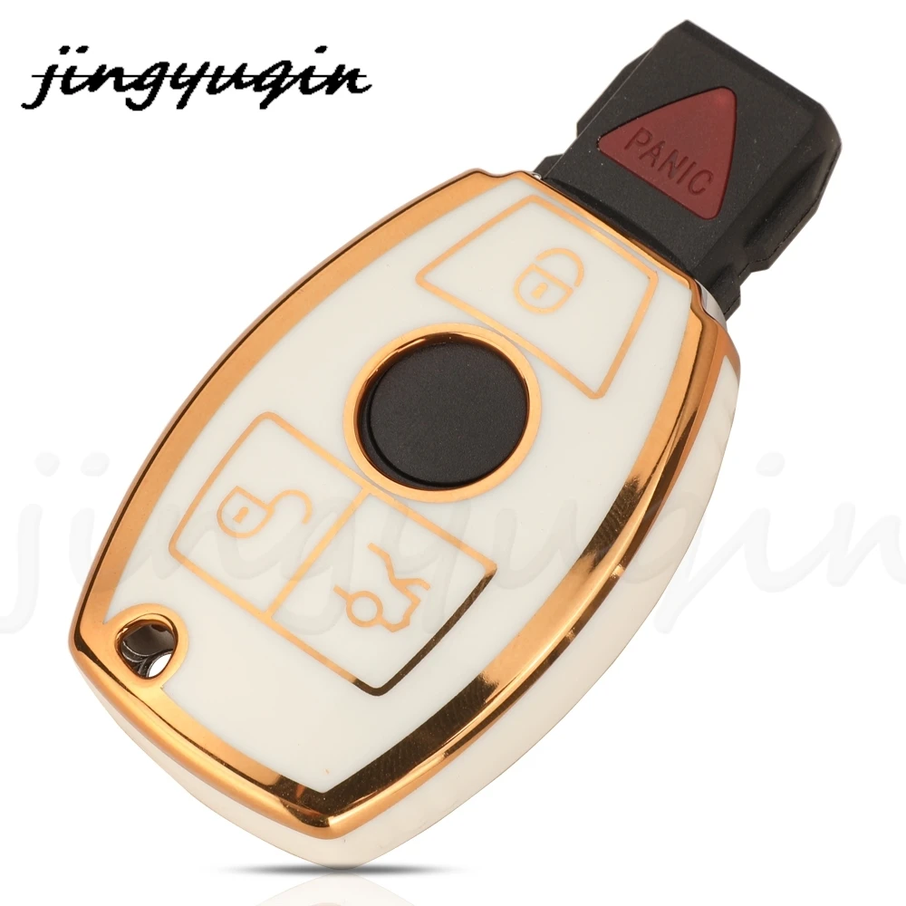 jingyuqin 10X Soft TPU Auto Key Shell Cover For Benz C Class W204 GLC260 C200 The CIA GLA W205 W212 C S E Class  Car Accessories