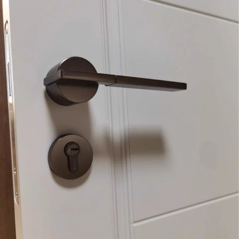 Excellent Indoor Metal Door Lock Universal Split Lock Magnetic Locks Bedroom Silent Locks Wooden Door Handle Door Hardware Acces