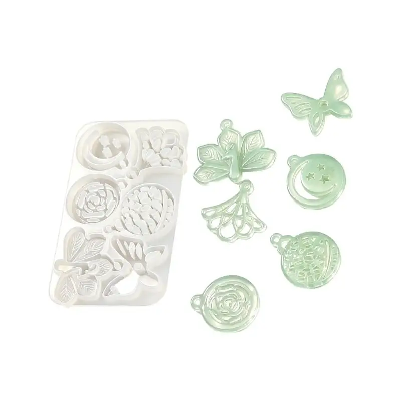 P9FE Silicone Charm and Pendant Mold for UV Resin Jewelry Craft Projects