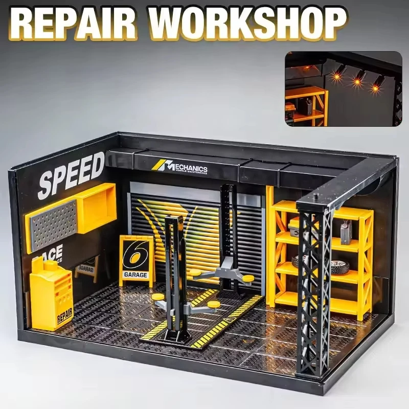 

1:24 Scale Car Model Toy DIY Parking Lot Acrylic Storage Box Assembly Toys Transparent Dustproof Display Box for Children Gifts