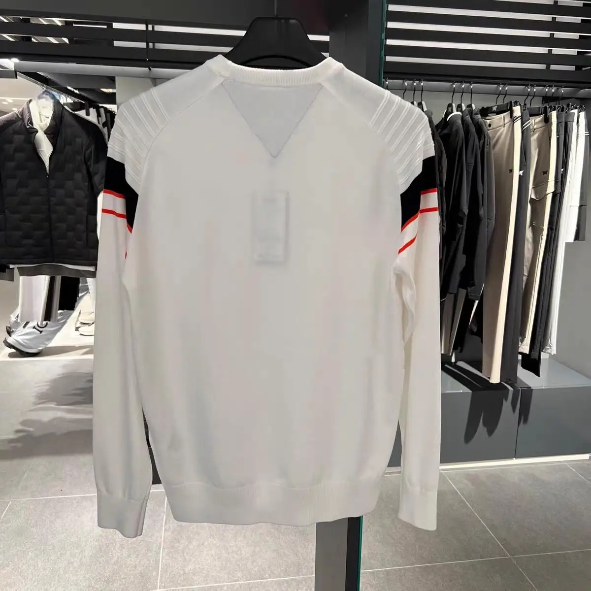 Autumn Winter Men Golf Knit Sweater Windproof Warm With Wind‑Resistant Lining Casual Sport Golf Tops