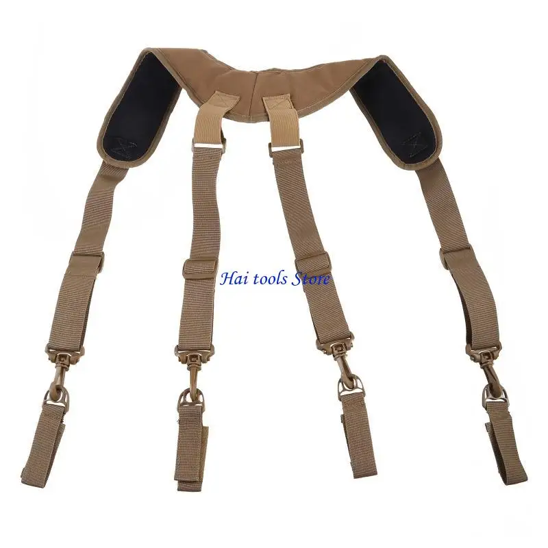 X37E Duty Belt Harness Suspenders Practical Tactical-Suspenders with Keychain Belt X Type Adjustable Equipage for Duty Belt