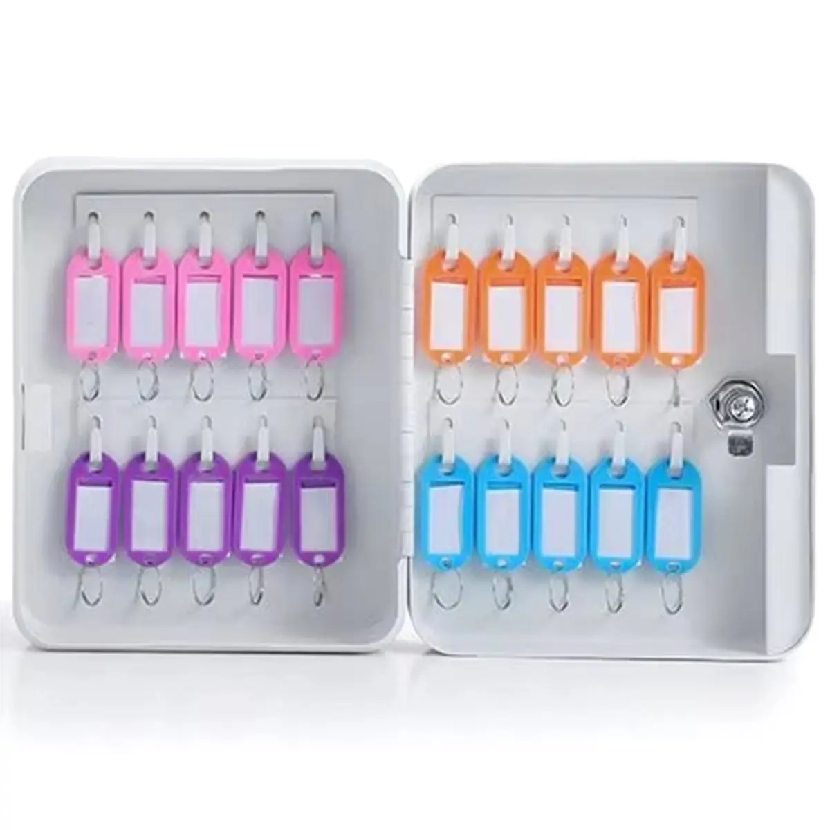 Home Tool Metal Construction Key Box Security Lock Wall Mount Key Cabinet Key Card Slot Holds 20 Keys Key Storage Box Organizer