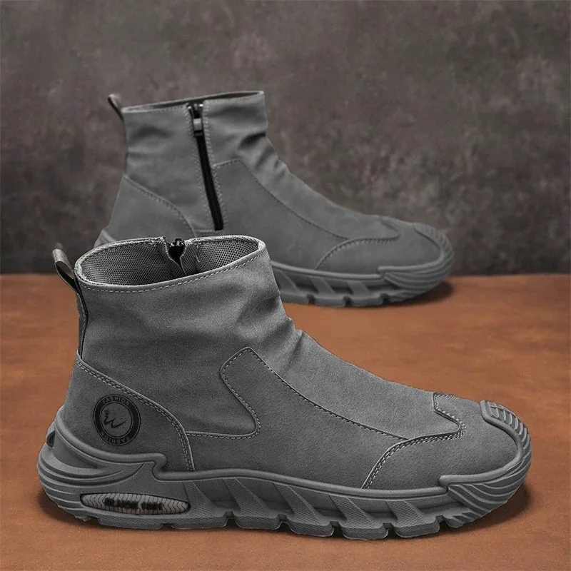 2026 Men's Winter Boot Plus Velvet Warm Thick Sole Hiking Shoes for Men Outdoor Travel High Top Mountaineering Snow Boot