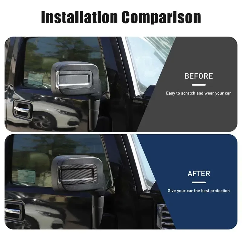 Real carbon fiber For Hummer H2 2003-2009 Car exterior rearview mirror grooved decorative cover sticker Car exterior accessories