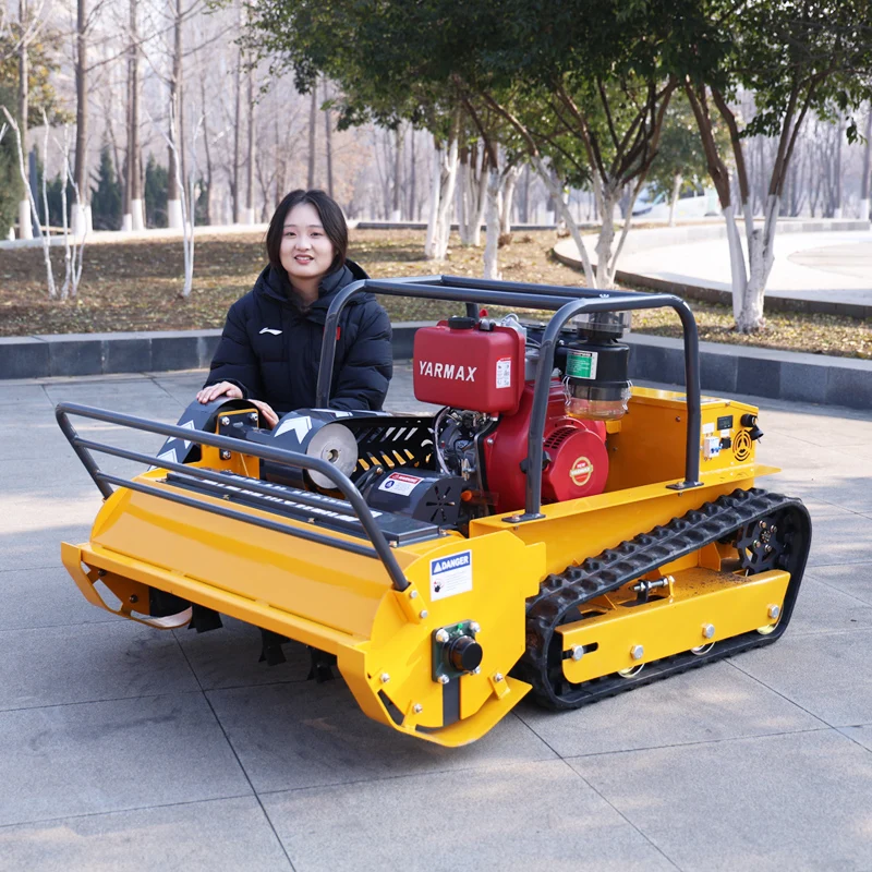 

Customized CE EPA Approved Rc Lawn Mower Powerful Petrol Engine Crawler Lawn Mower for Grass Cutting