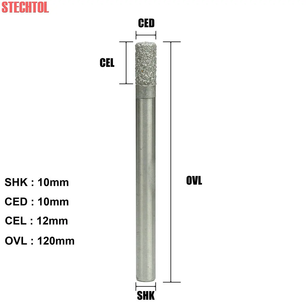 Imagem -05 - Emery Cortador de Gravura de Diamante Fresagem de Fundo Plano Router Bit Cnc Endmill Reto para Máquina de Mármore 412 mm Ferramentas de Corte de Pedra