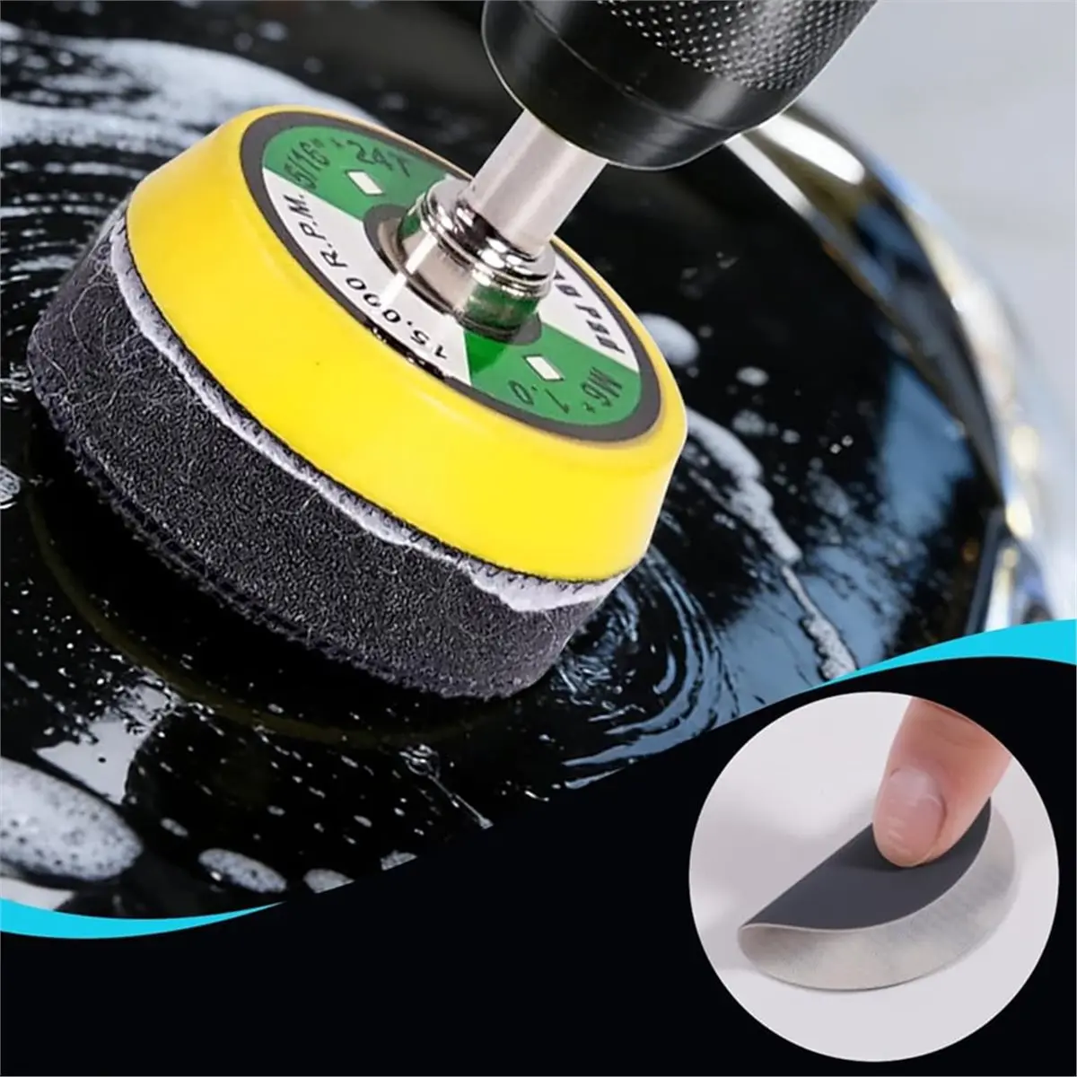A43TBG 135 PCS Inch Wet Dry Sanding Discs Headlight Restoration Kit with Buffing Pad for Auto Wood Metal Resin
